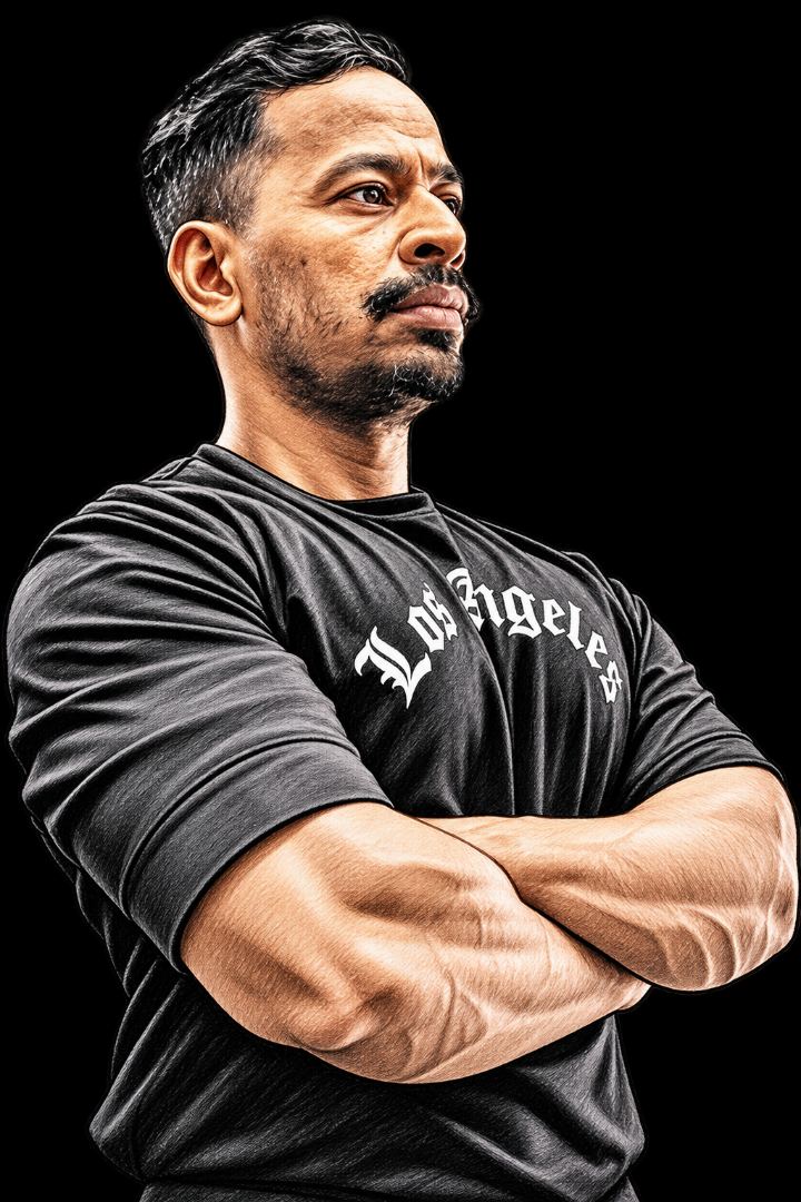 Sanju Kanhere, personal trainer in Goregaon West, standing with arms crossed